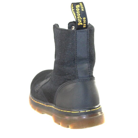 Dr. Martens Combs Black Canvas Leather Styling Lace-Up Combat Moto Boot,… - Picture 7 of 11